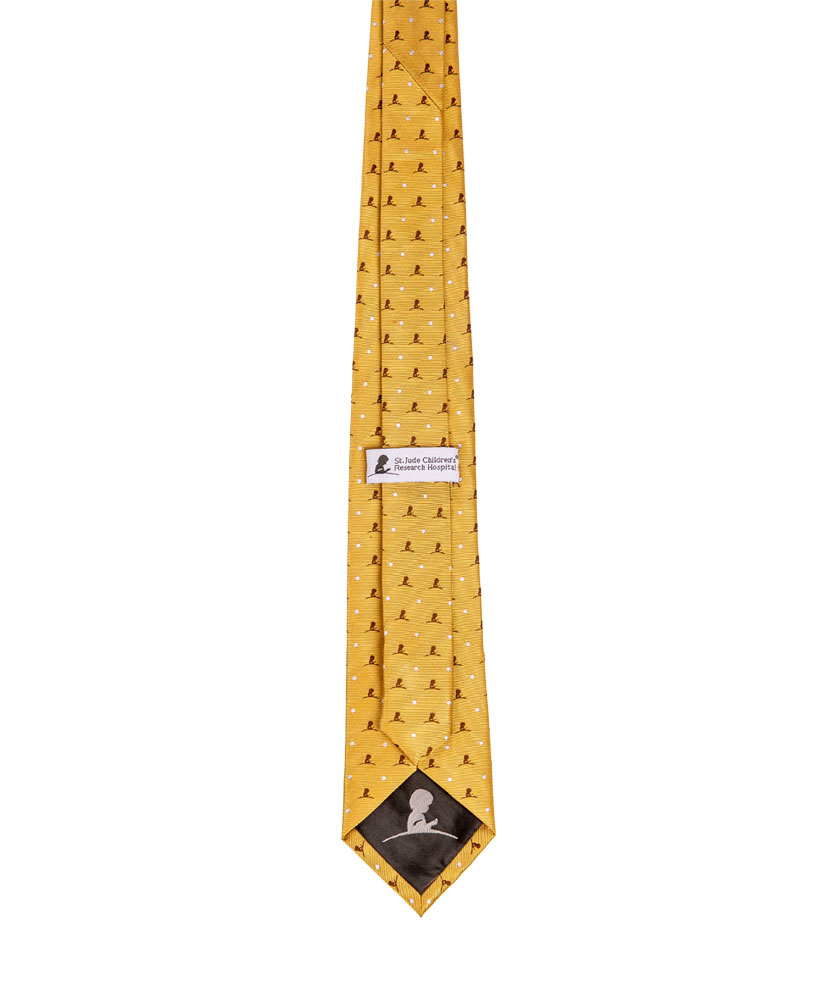 Logo Small Dot Gold and Brown Tie